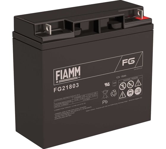 Изображение товара Аккумуляторная батарея 12В, 18 А*ч FIAMM FG21803