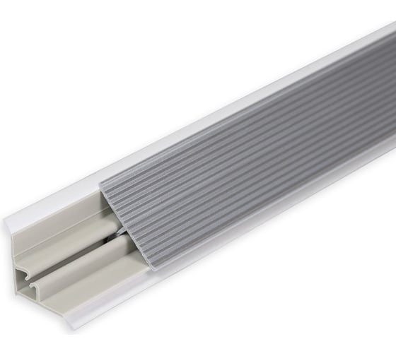 Изображение товара Плинтус для столешниц Волшебная палочка рифленый пвх 25x25 мм 3.05 м серебро УТ000077832