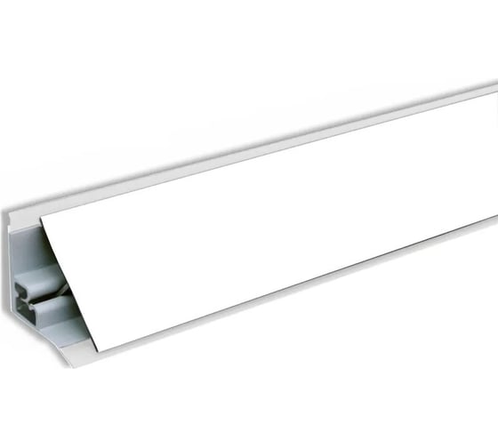 Изображение товара Плинтус для столешниц Волшебная палочка гладкий алюминий 25x25 мм 3.05 м белый УТ000077821