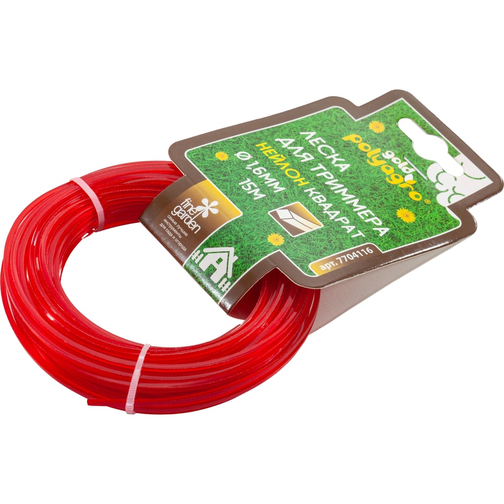 Изображение товара Леска для триммера квадрат 1.6 мм 15 м POLYAGRO