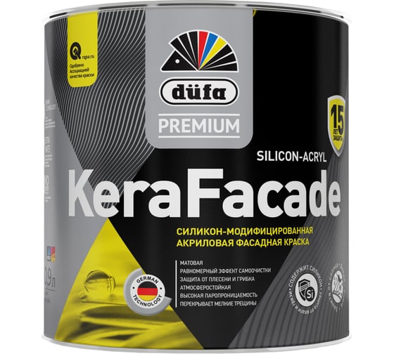 Изображение товара Водно-дисперсионная краска Dufa KeraFacade Premium база 1, 0.9 л МП00-009924