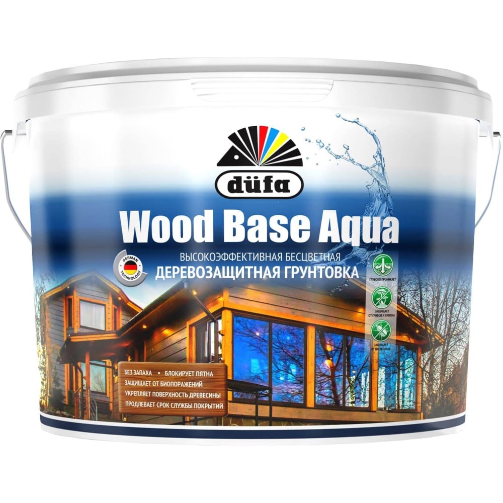 Грунт Dufa, цвет белый, после высыхания бесцветный МП00-007600 Wood Base Aqua - фото 1