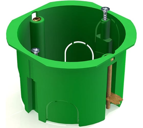 Изображение товара Коробка распределительная TDM ELECTRIC D73х73мм, углубленная, саморезы, метал. лапки, IP20 упаковка 96 штук SQ1403-0010