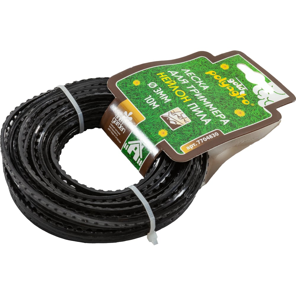 Изображение товара Леска для триммера Gold "пила" 3,0ммx10м POLYAGRO 7704830