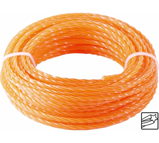 Изображение товара Леска для триммера Gold 3 мм, 10 м, витая звезда POLYAGRO 7704530