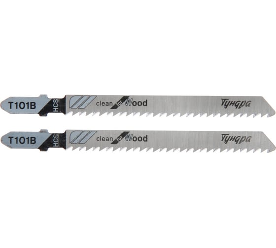 Изображение товара Пилки для лобзиков по дереву, прямой рез, HCS, 75/100x2.5 мм, 2 шт ТУНДРА 7347461