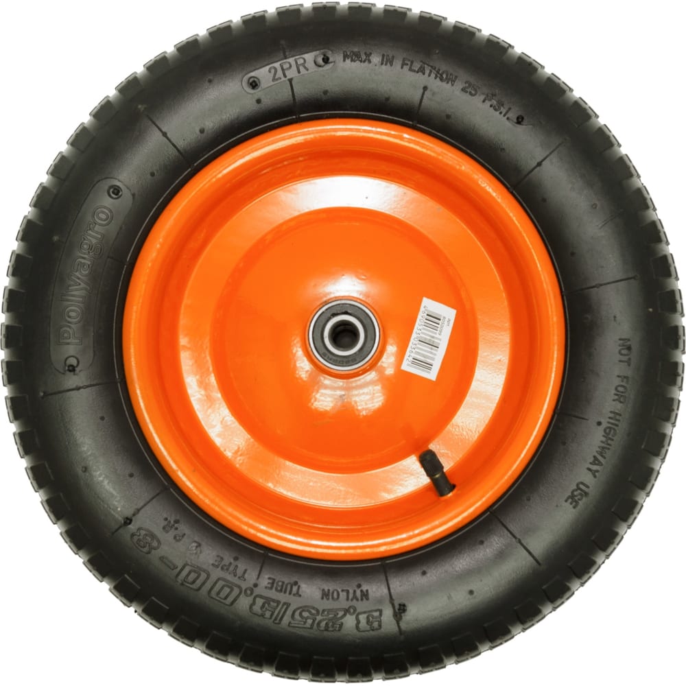 Колесо для тачки двухколесной POLYAGRO запасное бескамерное колесо для двухколесной тачки polyagro