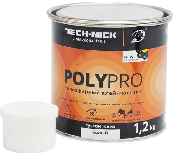 Изображение товара Клей полиэфирный TECH-NICK PolyPro (белый/густой) 1,2 кг 170.210.143