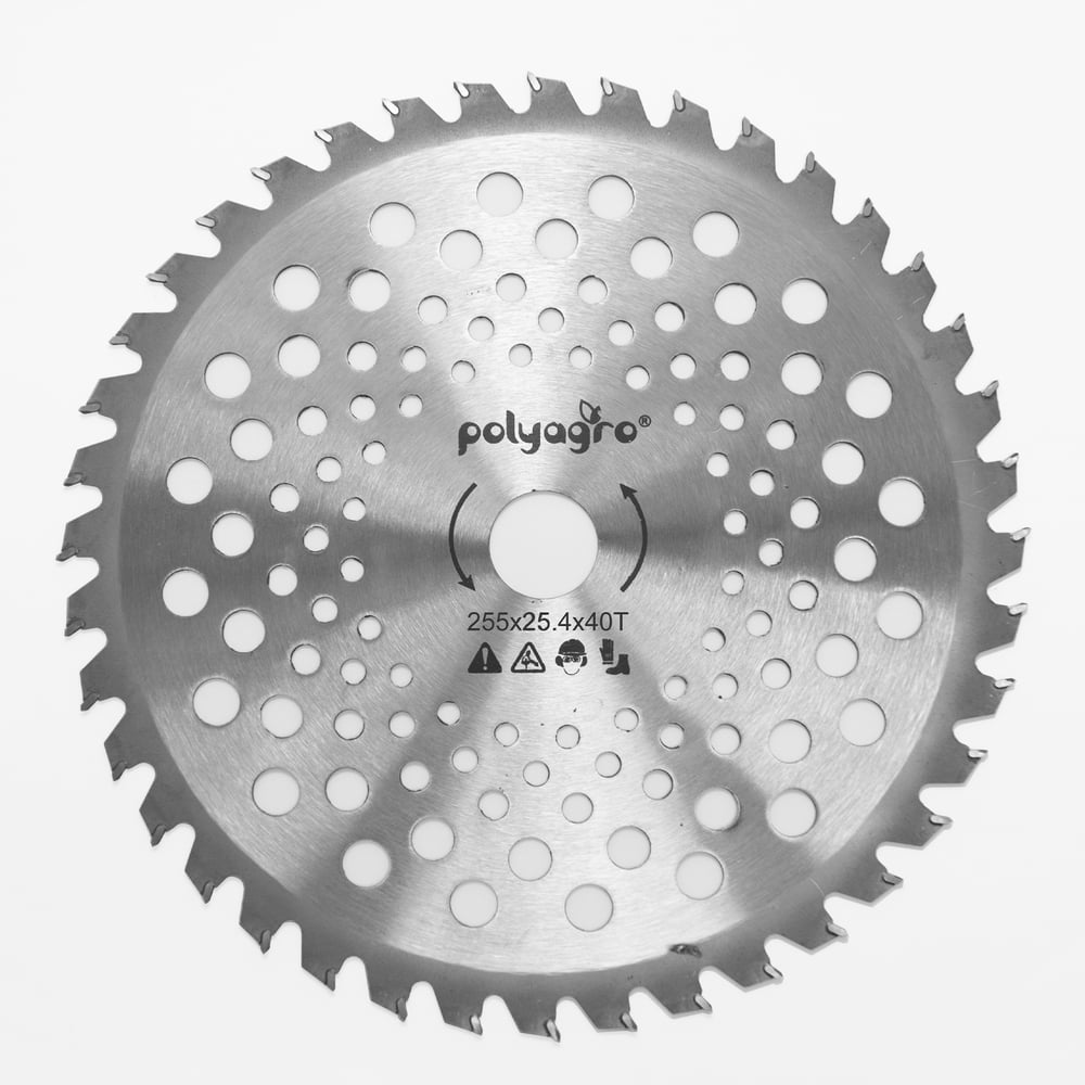 Изображение товара Диск для триммера POLYAGRO 255 мм 40 зубьев металлический подлесок