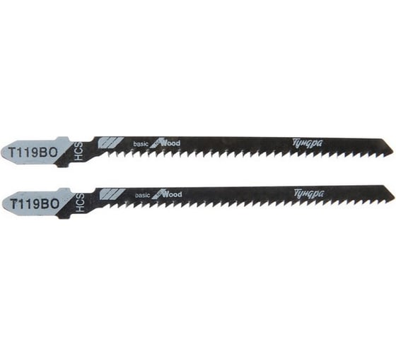 Изображение товара Пилки для лобзиков по дереву, фигурный рез, HCS, 75/100x2.5 мм, 2 шт ТУНДРА 7347463