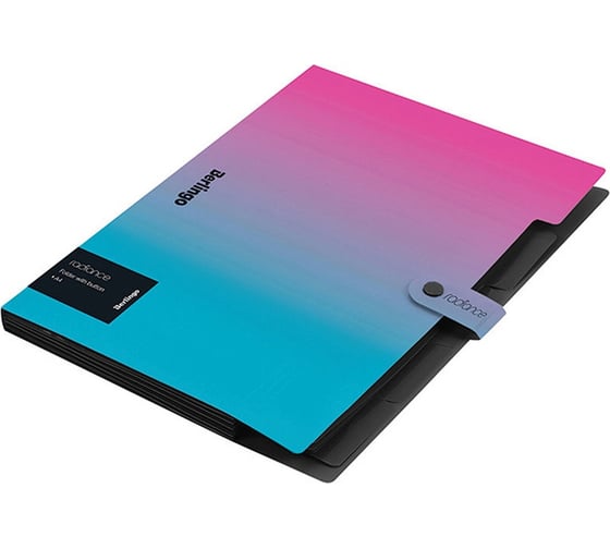 Изображение товара Папка Berlingo radiance 5 отделений, а4, 600 мкм, на кнопке, розовый/голубой градиент XF4_05002