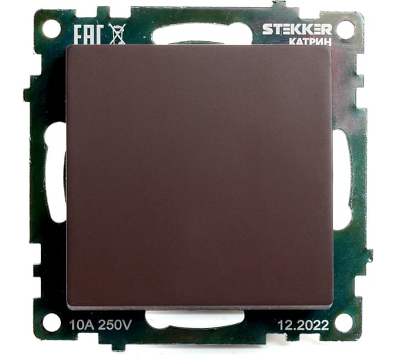 Изображение товара 1-клавишный механизм выключателя STEKKER GLS10-7103-04, 250V, 10А, серия Катрин, шоколад 49020