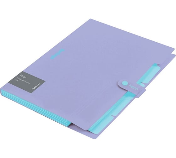 Изображение товара Папка Berlingo haze 5 отделений, а4, 600 мкм, на кнопке, сиреневая, софт-тач XF4_05924