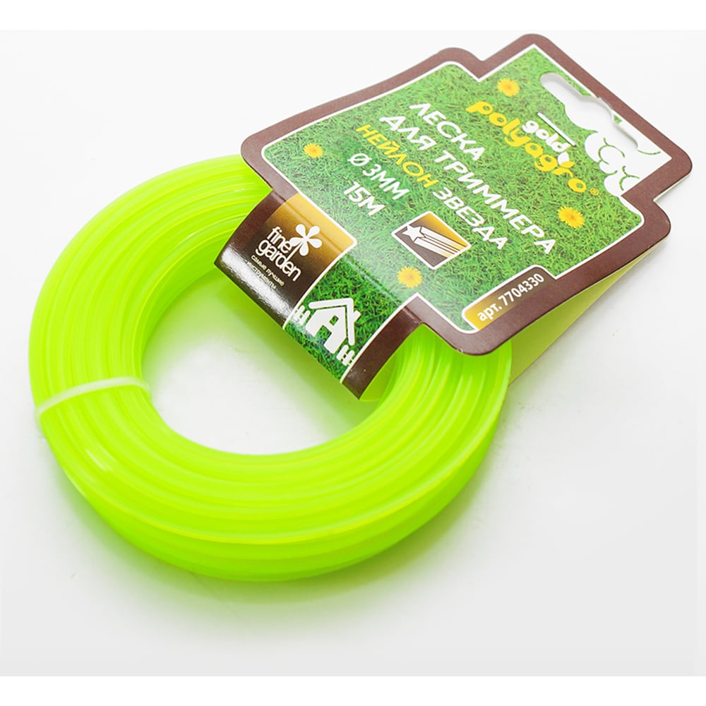 Изображение товара Леска для триммера Gold "звезда" 3,0ммx15м POLYAGRO 7704330