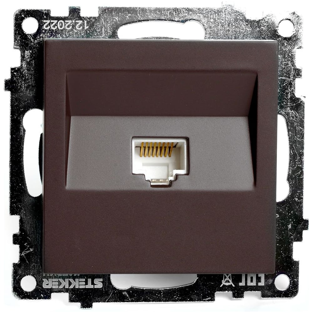 Изображение товара 1-местная компьютерная розетка RJ-45 (механизм) STEKKER GLS00-7107-04, серия Катрин, шоколад, 49023 Изображение товара 1-местная компьютерная розетка RJ-45 (механизм) STEKKER GLS00-7107-04, серия Катрин, шоколад, 49023