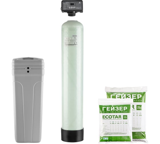 Изображение товара Установка обезжелезивания, умягчения и удаления органики Гейзер аквашеф m 222 автоматическое управление на 1-2 точки водоразбора 33682