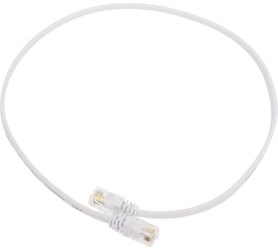 Изображение товара Телефонный патч-корд Cabeus 2x6р4с, белый, PVC, 0.5 м PC-TEL-RJ12-0.5m