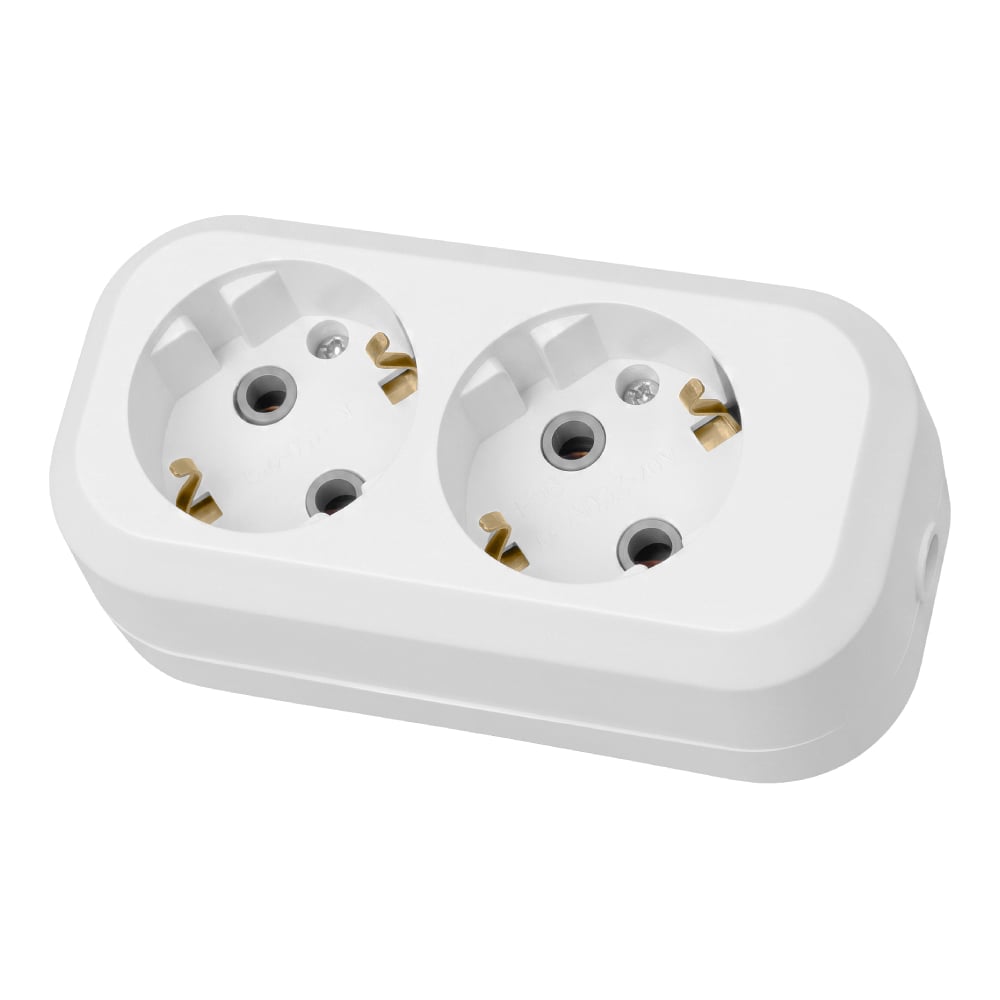 Изображение товара Розеточная колодка TDM ELECTRIC SQ1806-0015 2 гнезда белая