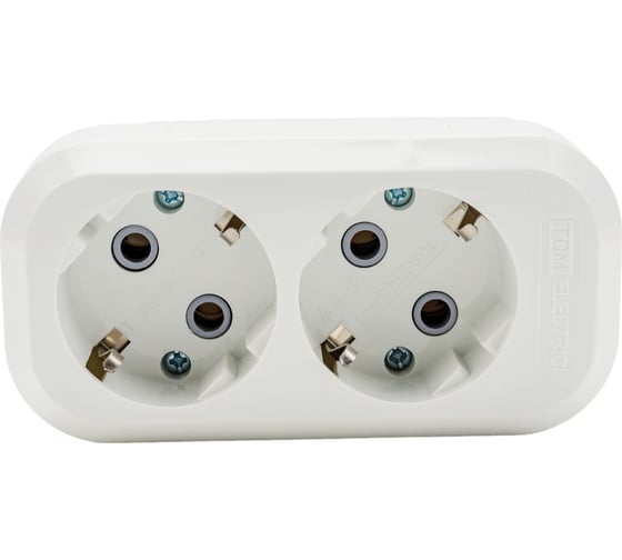 Изображение товара Розеточная колодка TDM ELECTRIC 2 гнезда 16А белая SQ1806-0015