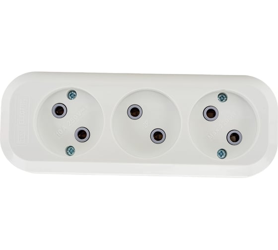 Изображение товара Розеточная колодка TDM ELECTRIC 3 гнезда 10А 250В белая SQ1806-0010
