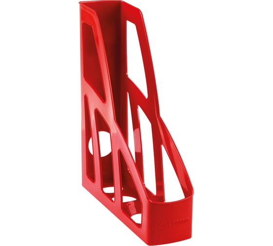 Изображение товара Вертикальный лоток для бумаг Стамм Лидер, красный, ширина 75 мм ЛТВ-30452