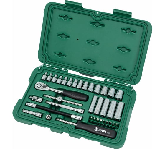 Изображение товара Набор торцевых головок с принадлежностями, 36 шт, 1/4 DR, SATA 09001