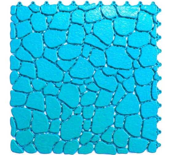 Изображение товара Антискользящий модульный коврик для ванной ПластФактор Sensor Aqua, набор из 6 модулей, цвет голубой 4630027112774