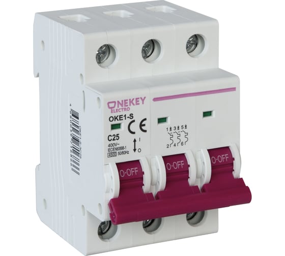 Изображение товара Автоматический выключатель OneKeyElectro 3p 4,5ka c-25a 3m 7700482