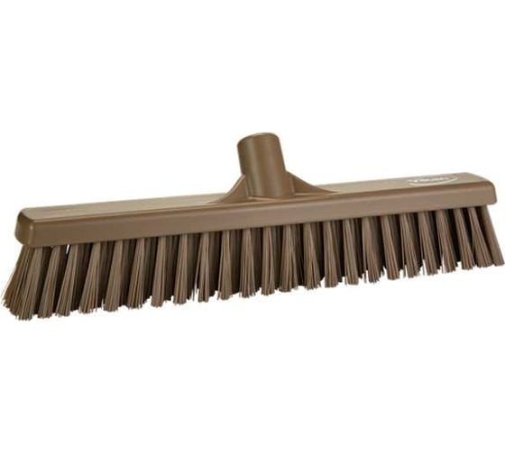 Изображение товара Щетка для подметания Vikan с комбинированным ворсом, 410 мм, мягкий/жесткий ворс, коричневый 317466
