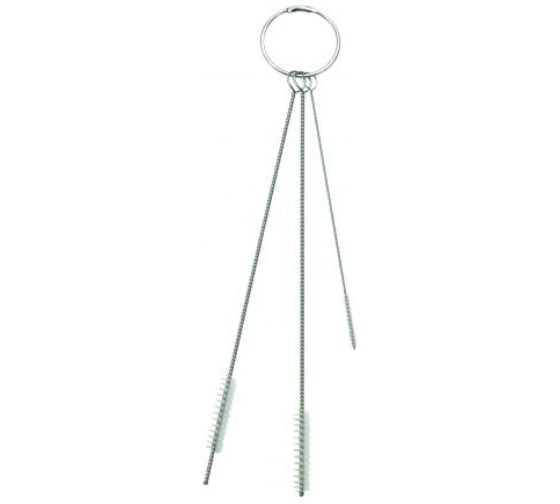 Изображение товара Набор щеток Vikan в количестве 3-х штук, диаметром 2, 5, 6 мм, мягкий ворс, белый цвет 53625