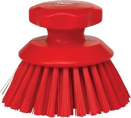 Изображение товара Ручная щетка Vikan круглая, жесткая, D110 мм, жесткий ворс, красный 38854