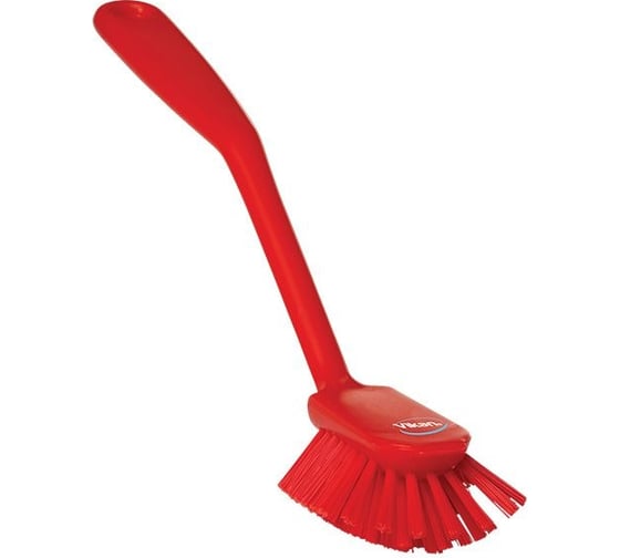 Изображение товара Щетка для мытья посуды Vikan со скребком, 280 мм, средний ворс, красный 42374