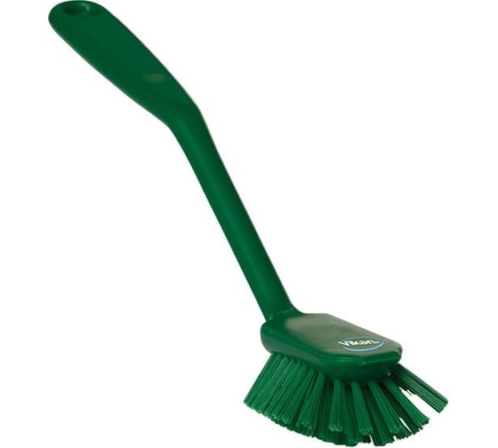 Изображение товара Щетка для мытья посуды Vikan со скребком, 280 мм, средний ворс, зеленый 42372