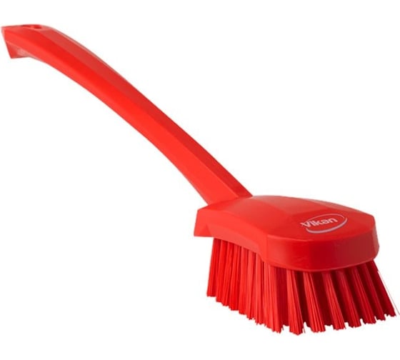 Изображение товара Щетка для мытья Vikan с длинной ручкой, 415 мм, жесткий ворс, красный 41864