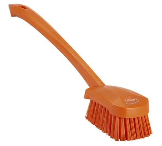 Изображение товара Щетка для мытья Vikan с длинной ручкой, 415 мм, жесткий ворс, оранжевый 41867