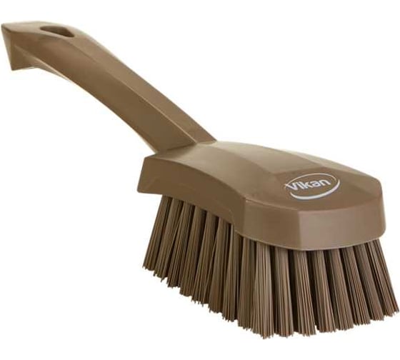 Изображение товара Щетка для мытья Vikan с короткой ручкой, 270 мм, жесткий ворс, коричневый 419266