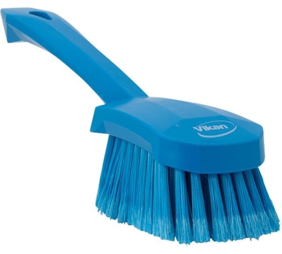Изображение товара Щетка для мытья Vikan с короткой ручкой, 270 мм, мягкий/расщепленный ворс, синий 41943