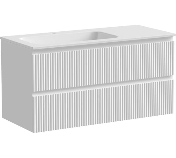 Изображение товара Подвесная тумба Sancos Snob R левая 995x445x500 мм, c двумя ящиками, оснащенными доводчиками, Bianco SNR100LW