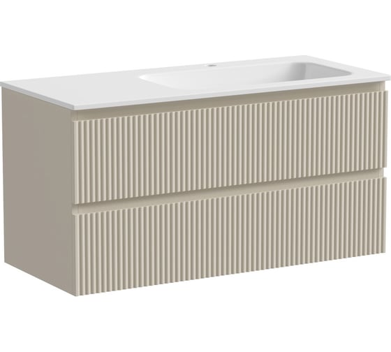 Изображение товара Подвесная тумба Sancos Snob R правая 995x445x500 мм, c двумя ящиками, оснащенными доводчиками, Beige Soft SNR100RCE