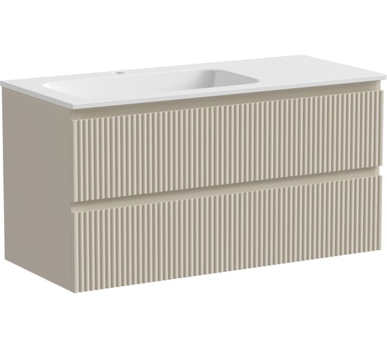Изображение товара Подвесная тумба Sancos Snob R левая 995x445x500 мм, c двумя ящиками, оснащенными доводчиками, Beige Soft SNR100LCE