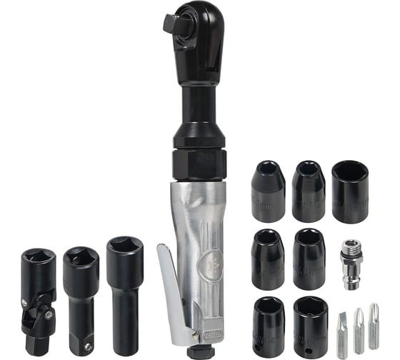 Изображение товара Пневматическая трещотка Airline 1/2", 61 Нм, с головками 17 предметов, кейс ATAZ020