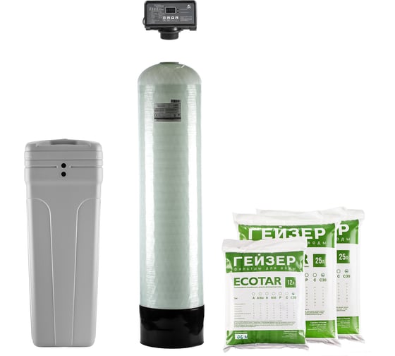 Изображение товара Установка обезжелезивания, умягчения и удаления органики Гейзер аквашеф xl 632 автоматическое управление на 2-3 точки водоразбора 33687
