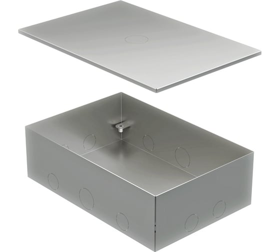 Изображение товара Металлическая коробка Экопласт BOX/6-8 с крышкой для заливки в пол 250x168x75мм, для люков 70062, 70082 70161