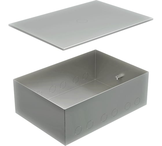 Изображение товара Металлическая коробка Экопласт BOX/8-12 с крышкой для заливки в пол 309x217x105мм, для люков 70083, 70012 70181