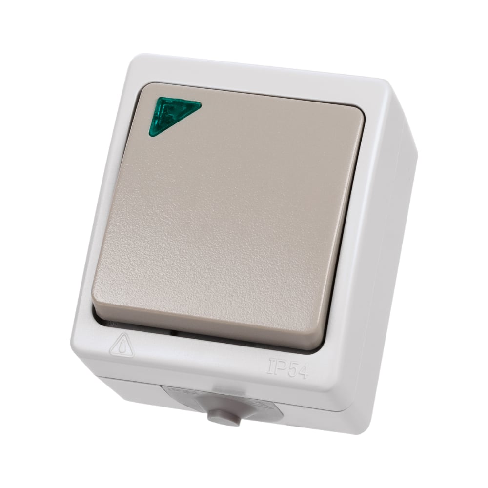 Изображение товара Проходной выключатель TDM ELECTRIC Вуокса ОП IP54 одноклавишный с подсветкой SQ1803-0005