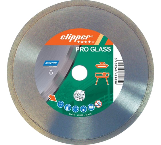 Изображение товара Алмазный диск для резки стекла, clipper pro glass 180x25.4 мм про NORTON 70184630184