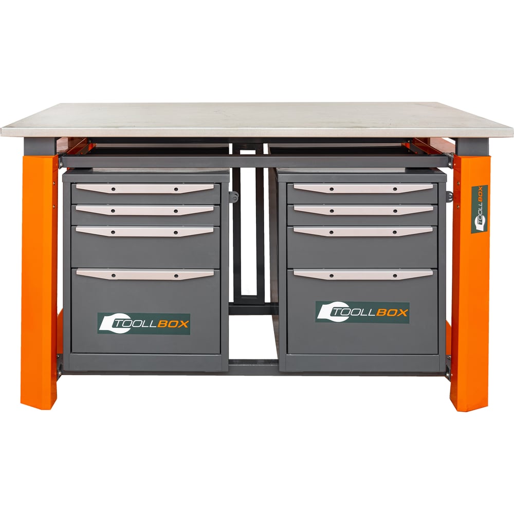 Изображение товара Двухтумбовый верстак Toolbox TBP1500 с регулируемой высотой и ящиками