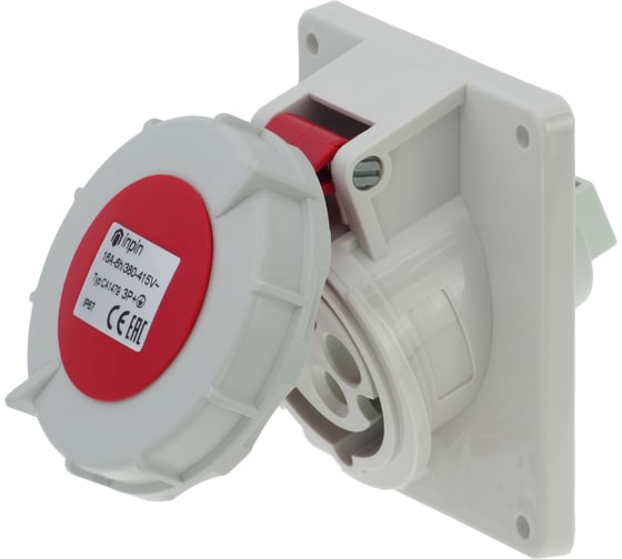 Изображение товара Встраиваемая наклонная розетка INPIN 16A/400V/3P+E/IP67, фланец 92x100 CA1479
