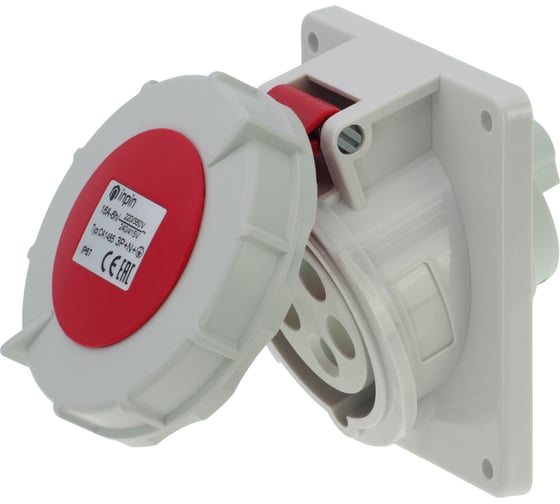 Изображение товара Встраиваемая наклонная розетка INPIN 16A/400V/3P+N+E/IP67, фланец 92x100 CA1485