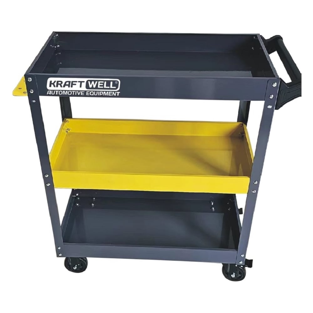 Изображение товара Инструментальная тележка KraftWell с 3 полками KRW-T3G профессиональная